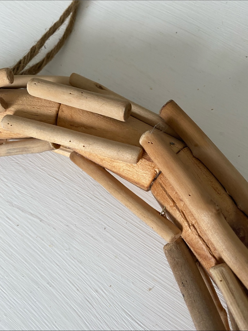 Rustic Farmhouse Coastal Driftwood Wreath with Rope Hanger Crafting 13" - Picture 5 of 10